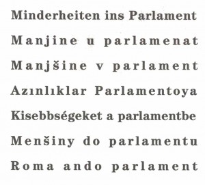Minderheiten ins Parlament - vielsprachig!