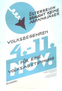 "Österreich braucht keine Abfangjäger". Wienbibliothek, Plakatsammlung, P-217374 