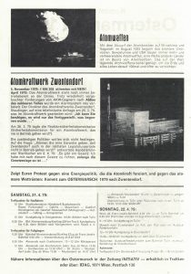 Aufruf zum Ostermarsch nach Zwentendorf (1979), Rückseite